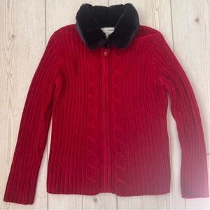 Designers Originals Red Sweater with Black Trim